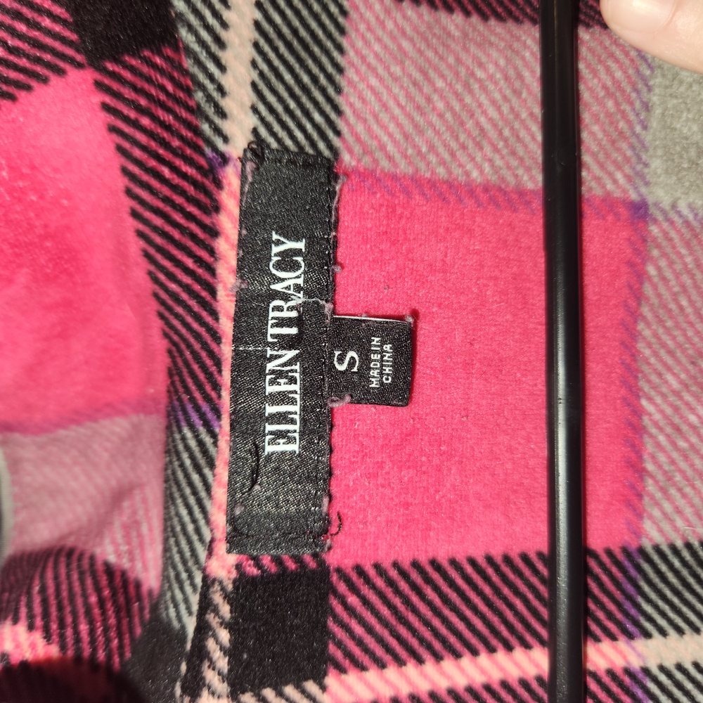 Ellen Tracy Women's Pink Plaid Jacket